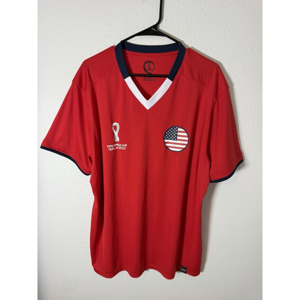 FIFA World Cup Jersey 2XL Red Qatar 2022 Official USA Soccer Kit Futbol